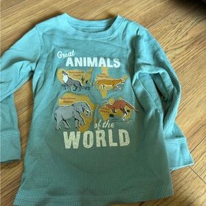 Garanimals Green Long Sleeve Tee with Animal Graphics